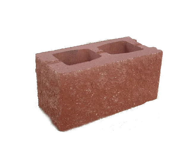Блок стеновой СКВ-У угловой «Рваный камень» красный/коричневый