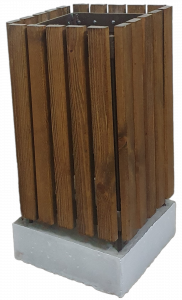 Урна деревянная на бетонном основании (320*320*640)