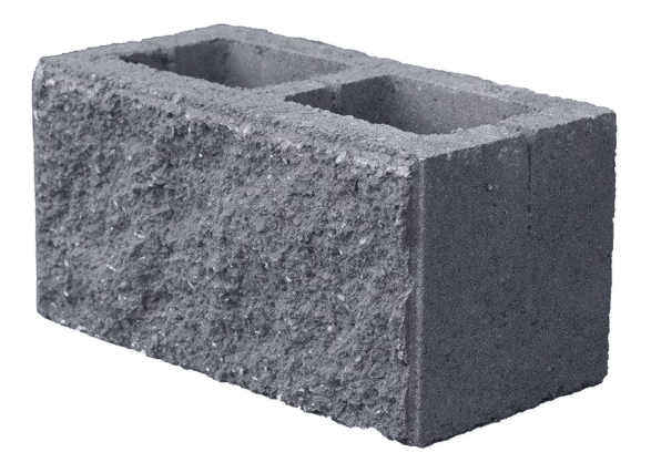 Блок СКВ-2 “Рваный камень” серый (190*190*390)