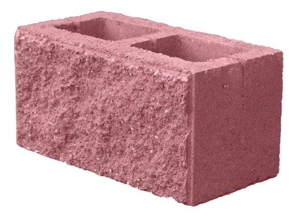 Блок СКВ-2 “Рваный камень” красный/коричневый (190*190*390)